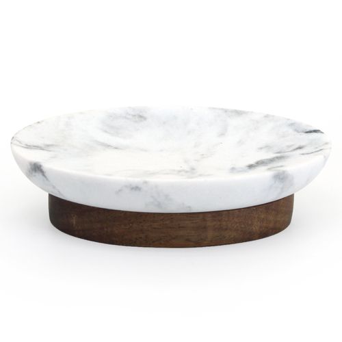 Jabonera para Baño en Poliresina con Acacia