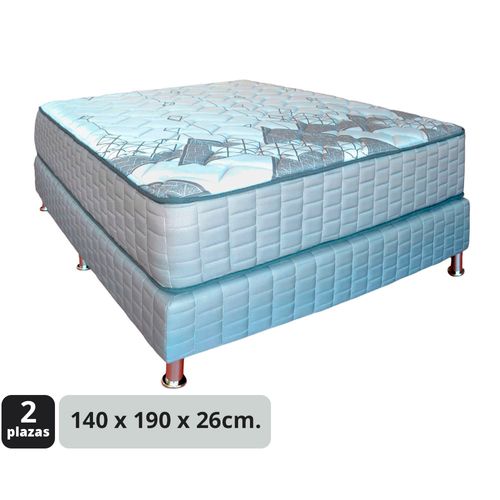 Conjunto de Sommier TRENTO 2 Plazas 140x190x26 cm Resorte
