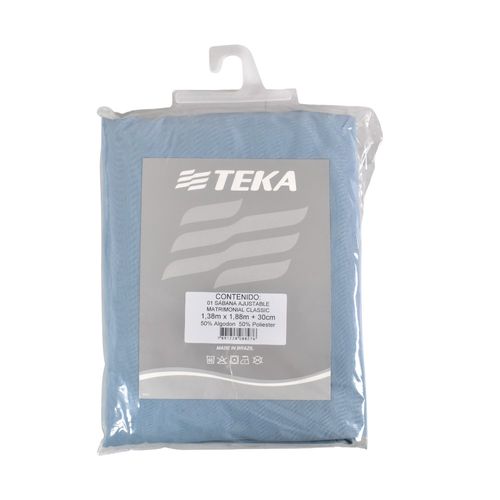 Sábana Ajustable Full CLASSIC Azul / Gris 138 x 188+30 cm