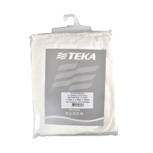 Sábana Ajustable Full CLASSIC Blanco 138 x 188+30 cm