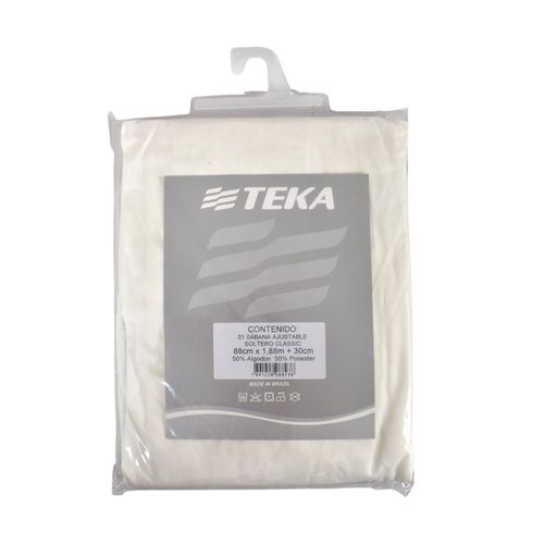 Sábana Ajustable Twin CLASSIC Blanco 88 x 188+30 cm