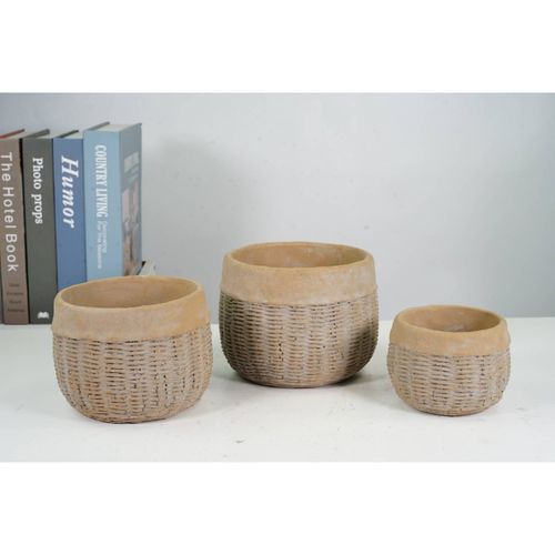 Maceta Redonda de Cemento 16,5 x 12,5 cm