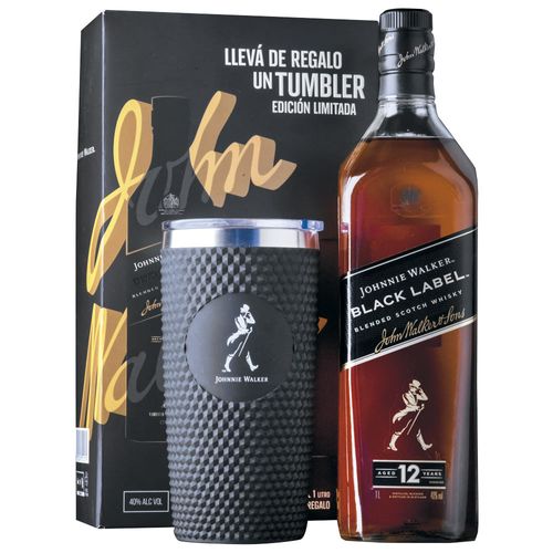 Whisky Escocés JOHNNIE WALKER Negro + Tumbler 100 ml