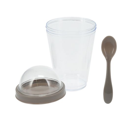 Vaso con Cuchara y Porta Snack