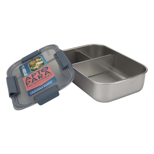 Contenedor 1.3 L 3 Divisiones Acero Inox. con Tapa