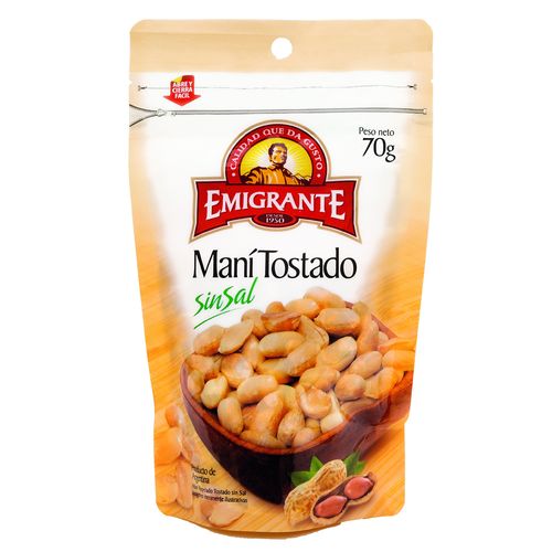 Maní Repelado Tostado sin Sal EMIGRANTE 70 g
