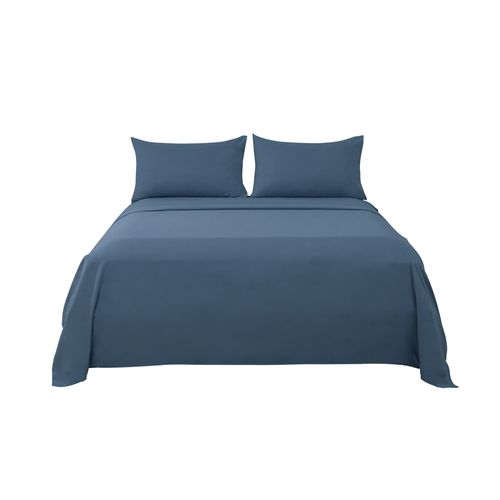 Juego Sábanas Queen Microfibra Azul HB hm 64-9