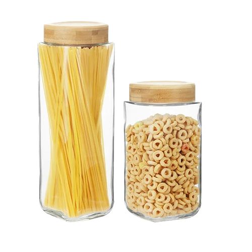 Frasco de vidrio 1700 ml con tapa Bambú