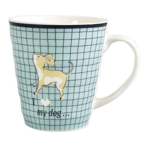 Jarro Decorado Cerámica 340 ml Mascotas Cuadros